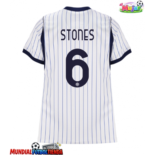 Camiseta Inter Milan John Stones #6 Segunda Equipación Replica 2026-27 para mujer mangas cortas